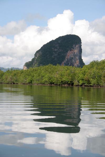Picture of Phang Nga Bay (Thailand): Hill reflected in the backwaters of Phang Nga National Bay