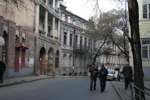 Photograph of Georgians walking a typical street in Tbilisi Georgia Asia