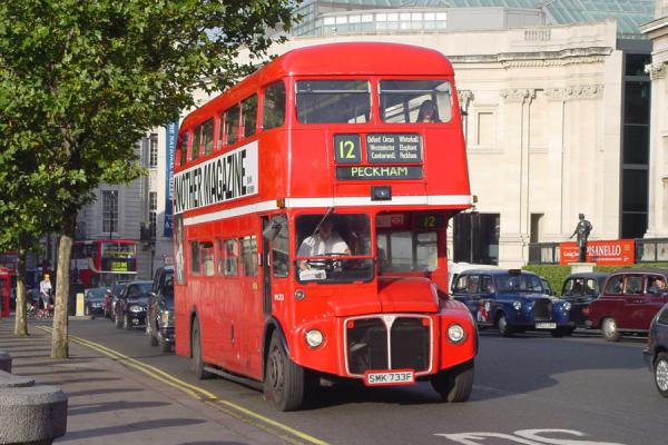 Buses In London. Double decker bus - London