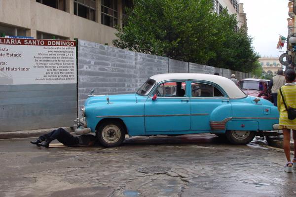 Image of Repairing old cars in Havana Cuba Immediate car repair
