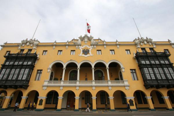 Image of Municipal palace of Lima on the Plaza de Armas Lima Peru