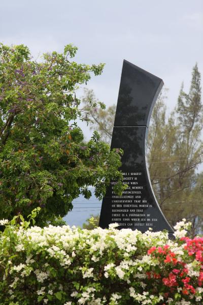 Picture of Black Jamaican marble monument for Michael Manley