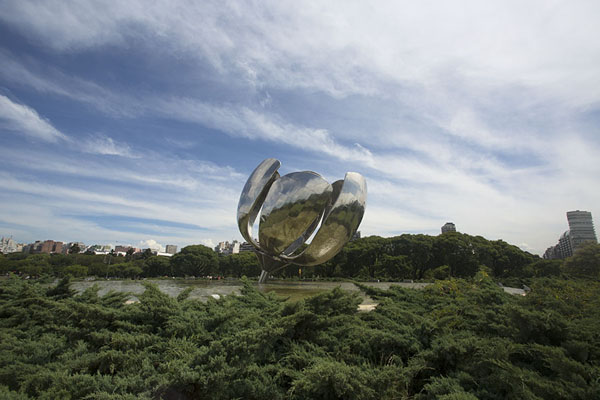 Picture of The Floralis Genérica rising from the small park at the Plaza de Naciones UnidasBuenos Aires - Argentina
