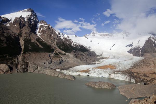Picture of Parque Nacional Glaciares (Argentina): Glacier coming down next to Cerro Torre, ending in Laguna Torre