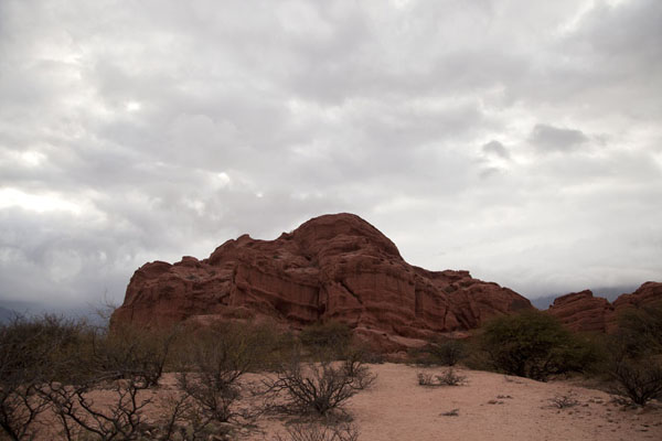 Picture of Clouds over a rock formation at the beginning of the Quebrada de las Conchas