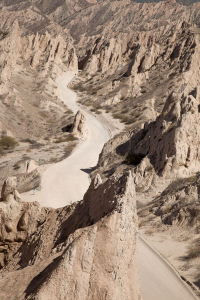 Picture of Valles Calchaquies (Argentina): Quebrada de las Flechas with ripio road running through its rock formations