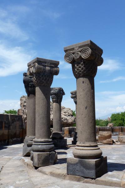 Picture of Basalt columns at Zvartnots CathedralZvartnots - Armenia