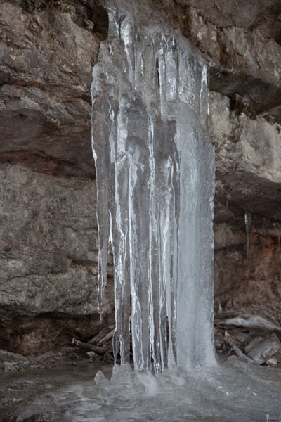 Picture of Frozen pillar on a rock in the Dolomites