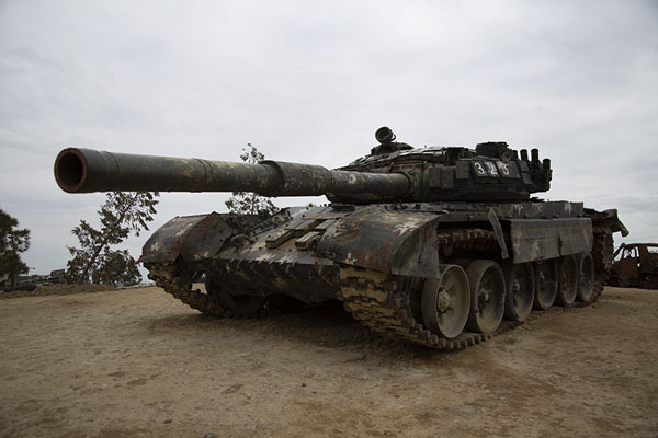 One of the many captured Armenian tanks in the War Trophies Park | Baku War Tropies Park | Azerbaijan