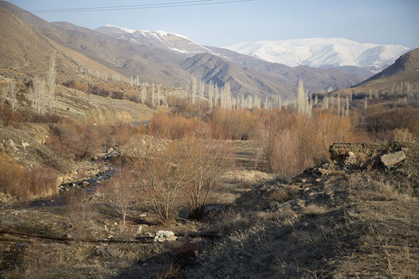 Picture of Valley between Nakhchivan and Lake Batabat with snow-capped mountains in the background
