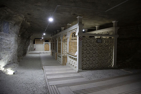 Picture of Underground cabins allow patients to sleep underground in the Physiotherapy centre of Duzdag