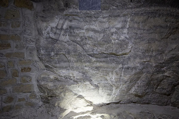 Picture of Rock carving in the wall of the Physiotherapy centre