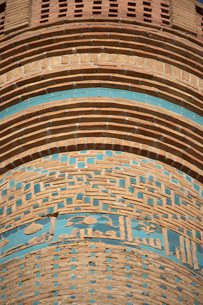 Picture of Detail of one of the minarets standing in front of the Garabaghlar mausoleum complex