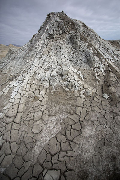 Picture of Gobustan mud volcanoes (Azerbaijan): Cone with cracked mud at the mud volcano area at Gobustan