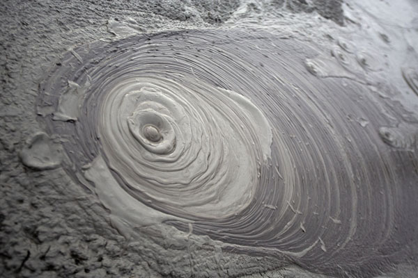 Picture of Mud volcano crater with bubbles at Gobustan