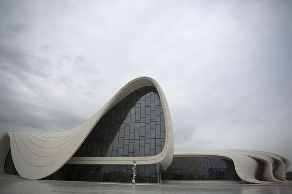 Picture of Windows and curvy white sections of the Heydar Aliyev CentreBaku - Azerbaijan