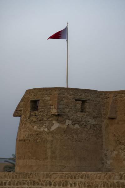 Picture of Bahraini flag flying over Qalat AradMuharraq - Bahrain
