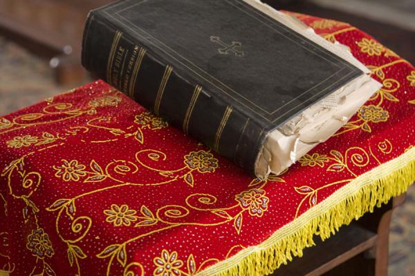 Picture of Copy of the holy book waiting to be used in the Armenian church