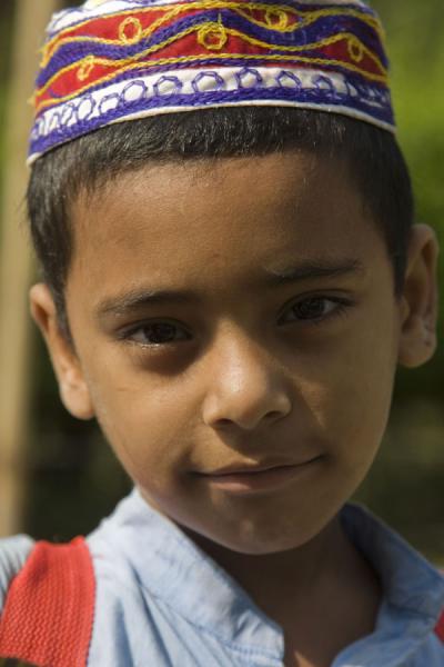 Picture of Muslim boy with colourful hat in northern Bangladesh