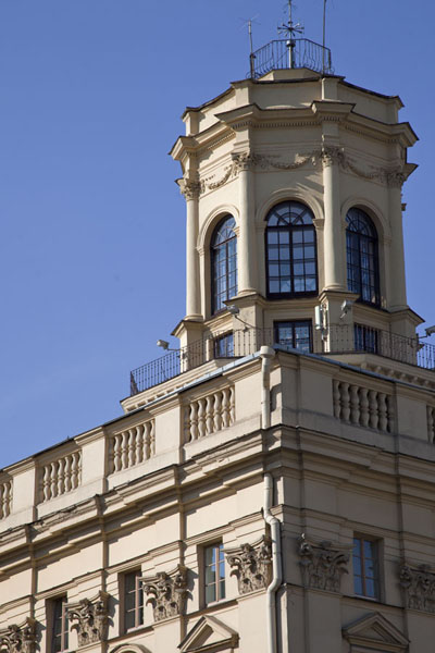 Picture of Tower on one of the remarkable buildings on Nyezhavisimosty Avenue: the KGB headquarters