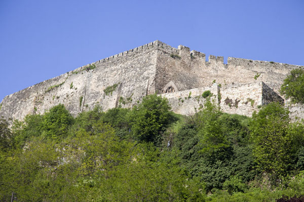 The fortress of Jajce seen from below | Jajce | Bosnië en Herzegovina