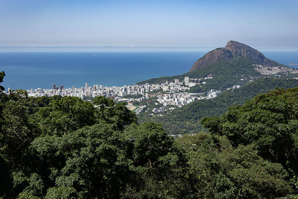 Photo de View from the slopes of Corcovado: the Two Brothers and part of the city of Rio de JaneiroRio de Janeiro - le Brésil