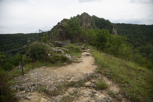 Picture of Ivanovo rock hewn church (Bulgaria): The Holy virgin church is located in the rock complex behind this ridge