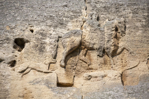Picture of Madara rider (Bulgaria): Close-up of the Madara rider, hewn out of the rock face under Madara fortress