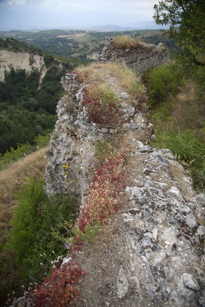 Picture of Despot Slav's fortress, sitting high on the cliffs above Melnik, offers great views in all directions