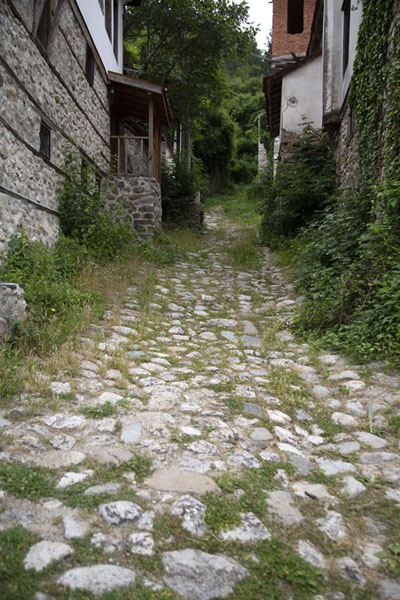 One of the cobble-stone alleys leading of the main drag of Melnik | Melnik | Bulgaria
