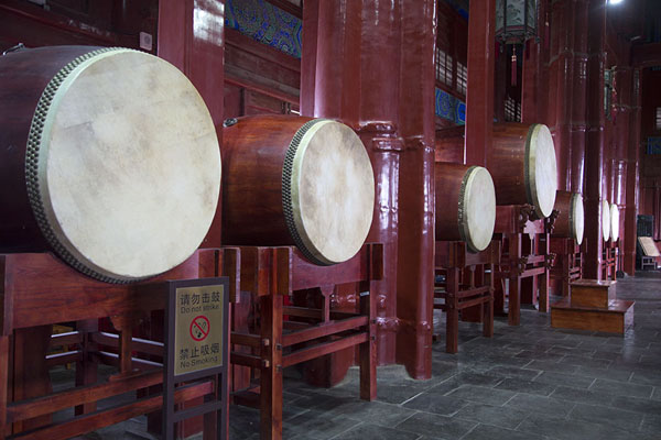 Picture of Row of drums inside the Drum towerBeijing - China
