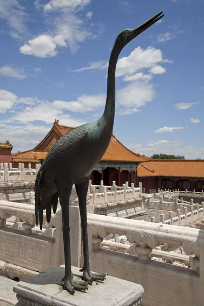 Picture of Forbidden City (China): Statue of crane next to the Hall of Supreme Harmony