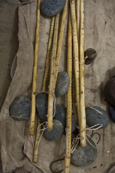 Instruments for weighing items at Hotan bazaar | Hotan Bazaar | China