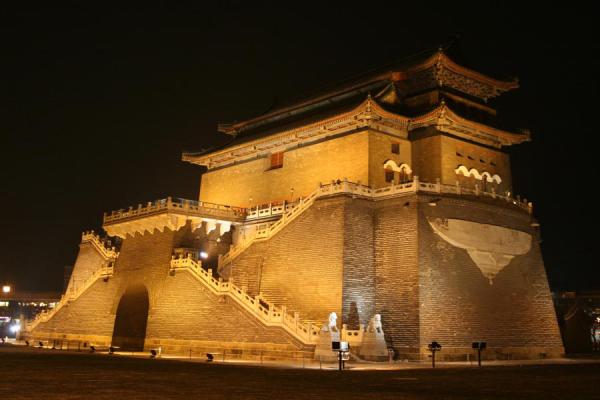 Picture of Tien An Men By Night (China): Beijing: building near Southern Gate of Tien An Men Square