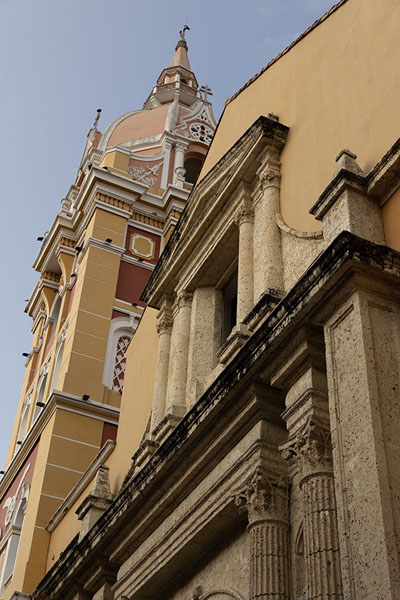 Looking up the cathedral of Cartagena | Cartagena de Indias | Colombia
