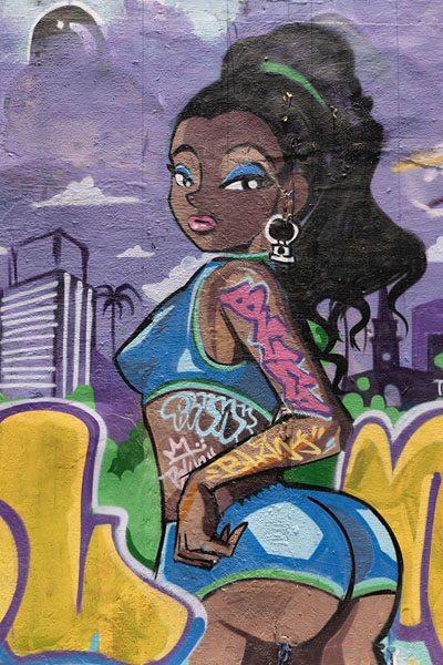Picture of Sexy lady painted on a wall in GetsemaníCartagena - Colombia
