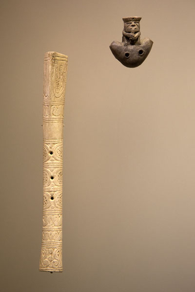 Instrument made from bone and small object in the Gold Museum of Santa Marta | Museo del Oro Tairona | Colombia