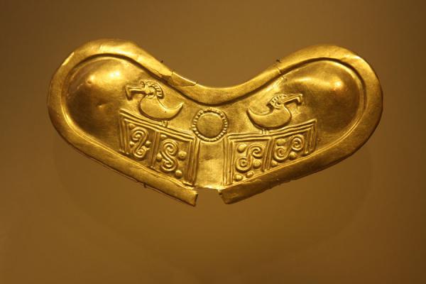 Picture of Museo del Oro (Colombia): Female breastplate on display in the Gold Museum
