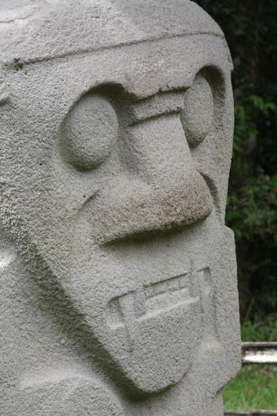 Sculpted face in mesita C | Archeological Park San Agustín | Colombia