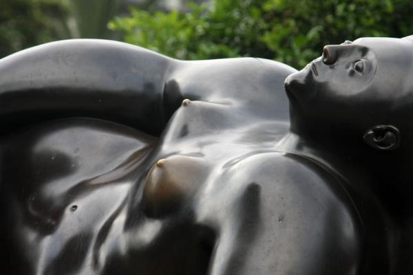 Picture of One of the many sculptures of a woman on Plaza Botero