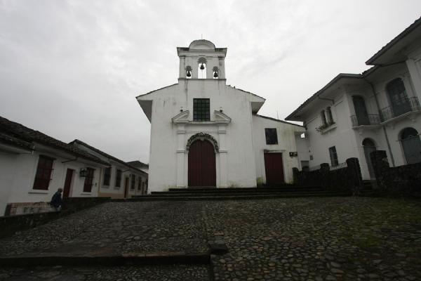 Picture of Popayán (Colombia): Church of La Ermita under a cloudy sky