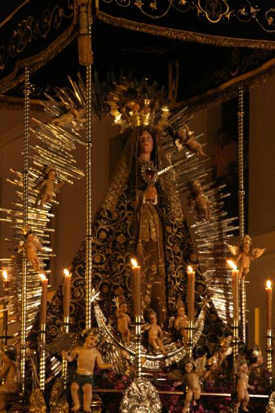 Picture of Holy statue carried around Popayán during Semana Santa