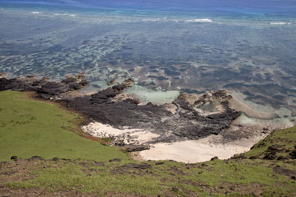 Picture of Lac Salé (Comoros): View from the crater rim of Lac Salé with beach and sea