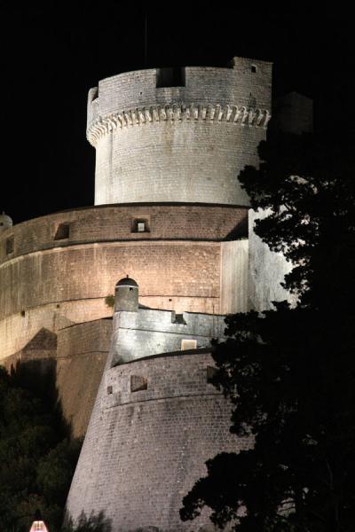 Picture of View of the city wall of Dubrovnik in the evening