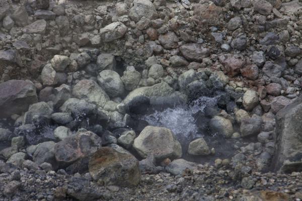 Picture of Boiling Lake (Dominica): Hot water bubbling up from the earth at the Valley of Desolation