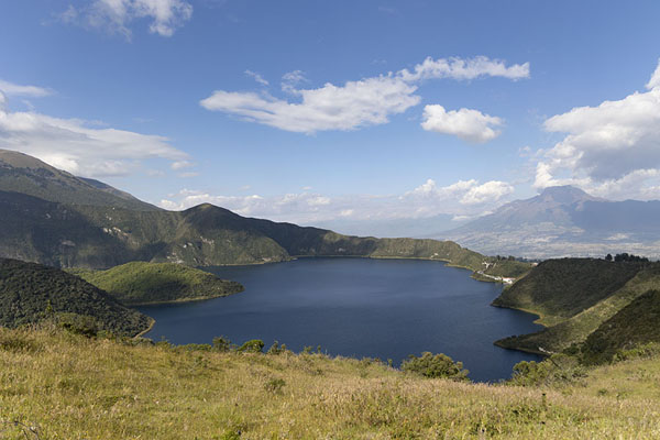 Picture of Mount Imbabura in the background of Laguna Cuicocha