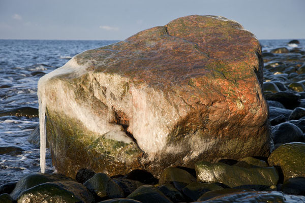 Foto de Estonia (Ice-covered rock with icicle near the tip of Juminda Peninsula)