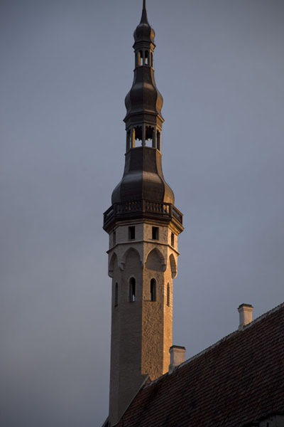 Picture of Old Tallinn (Estonia): The slender tower of the Town Hall in the Old Town of Tallinn