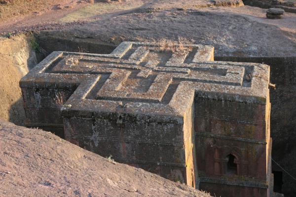Picture of Bet Giyorgis Church (Ethiopia): Gree-cross roof of Bet Giyorgis in the late afternoon