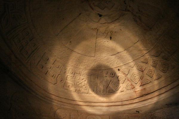 Picture of Debre Tsion church (Ethiopia): Ceiling of the prayer cell of Abuna Abraham in Debre Tsion church